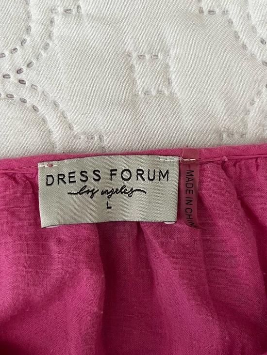 Dress Forum Los Angeles Pink Eyelet Mini Dress - Size L - Picture 8 of 14